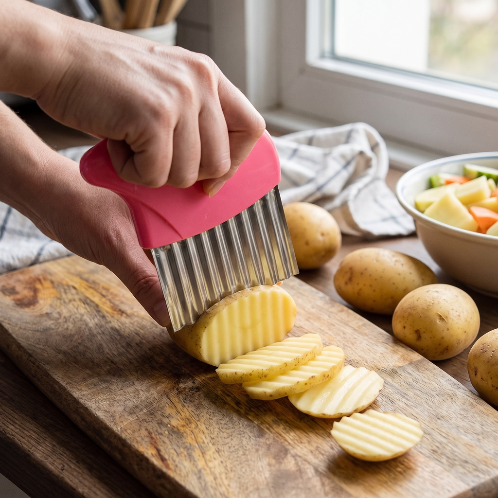 Stainless Steel Potato Cutting Manual Household Wave Knife Kitchen Gadgets French Fries Cutting