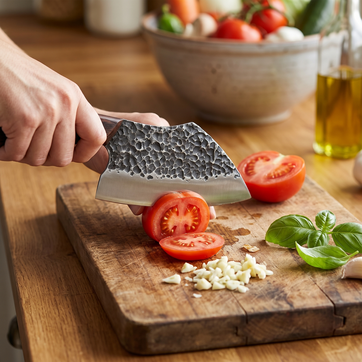 Hand Hammered Kitchen Knife Stainless Steel Outdoor Kitchen Deboning Knife