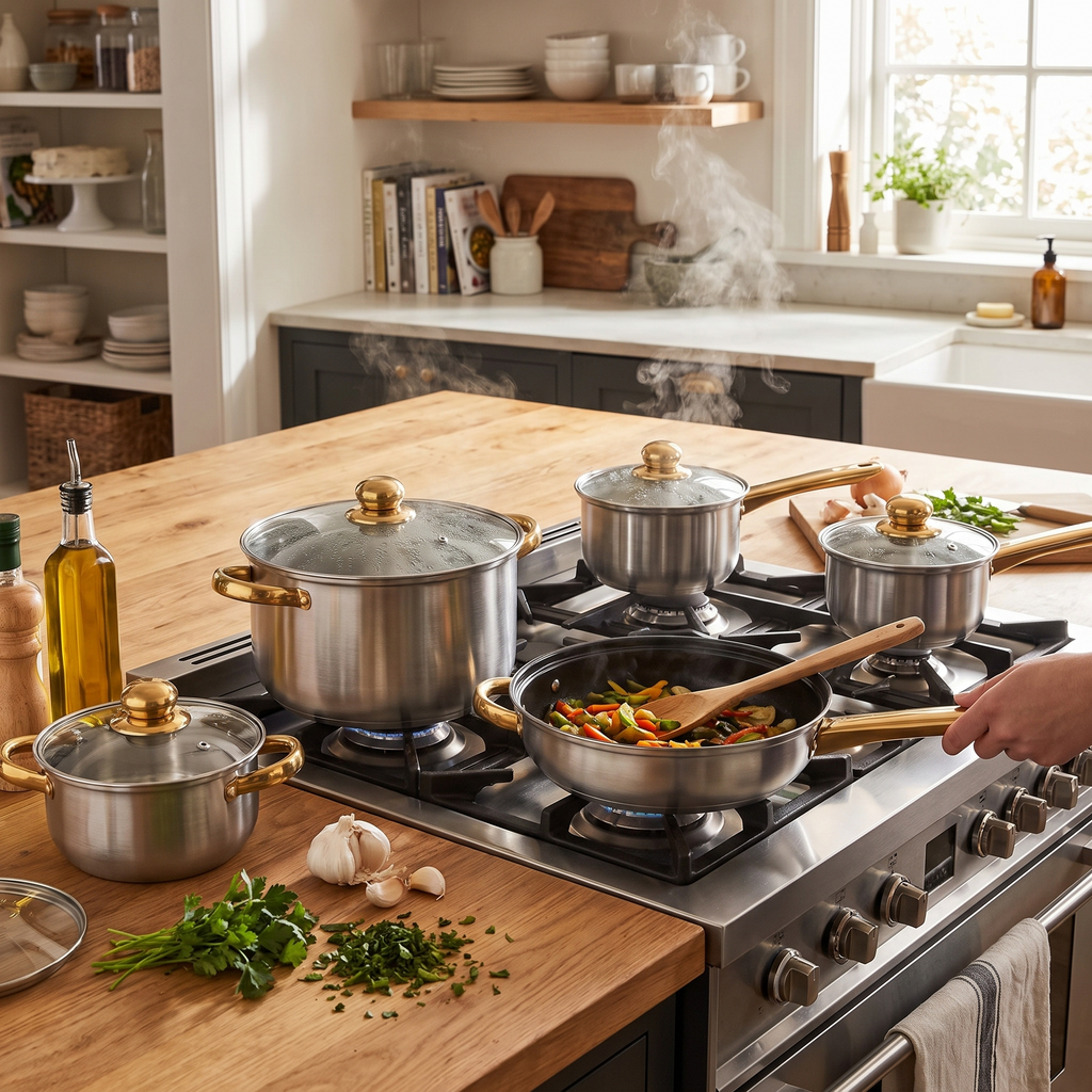 Stainless Steel Frying Pan Non-Stick Pan Frypan Set
