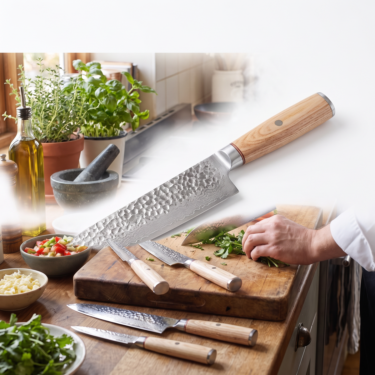 Damascus Steel Kitchen Knife Set
